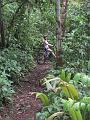 Elizabeth on an intermediate trail at Anse Mamin